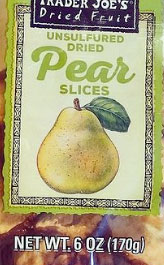 Trader Joe's Unsulfured Dried Pear Slices