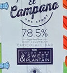 El Campano 78.5% Dark Chocolate Bar with Cocoa Nibs & Sweet Plaintain