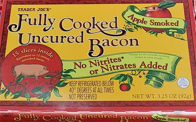 Trader Joe's Fully Cooked Uncured Apple Smoked Bacon