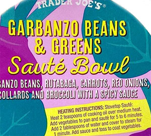 Trader Joe's Garbanzo Beans & Greens Saute Bowl