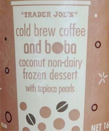 Trader Joe's Cold Brew Coffee and Boba Coconut Non-Dairy Ice Cream