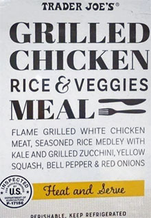 Trader Joe’s Grilled Chicken Rice & Veggies Meal Reviews