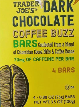 Trader Joe's Dark Chocolate Coffee Buzz Bars