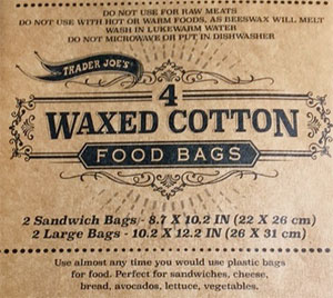 Trader Joe's Waxed Cotton Food Bags