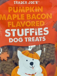 Trader Joe’s Pumpkin Maple Bacon Flavored Stuffies Dog Treats Reviews