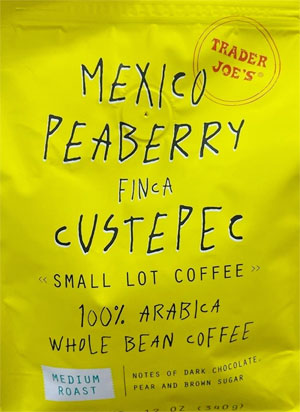 Trader Joe's Mexico Peaberry Finca Custepec Small Lot Coffee