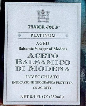 Trader Joe's Platinum Aceto Balsamico de Modena