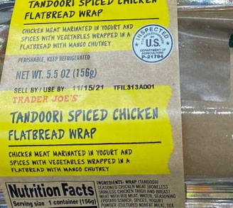 Trader Joe's Spiced Tandoori Chicken Flatbread Wrap