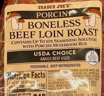 Trader Joe's Porcini Boneless Beef Loin Roast