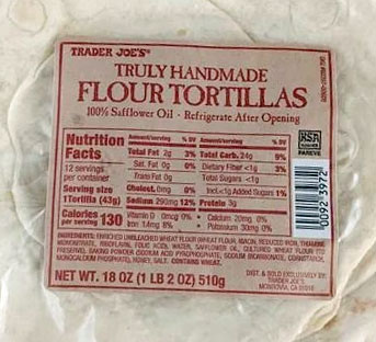 Trader Joe's Truly Handmade Flour Tortillas