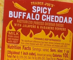 Trader Joe’s Spicy Buffalo Cheddar Cheese