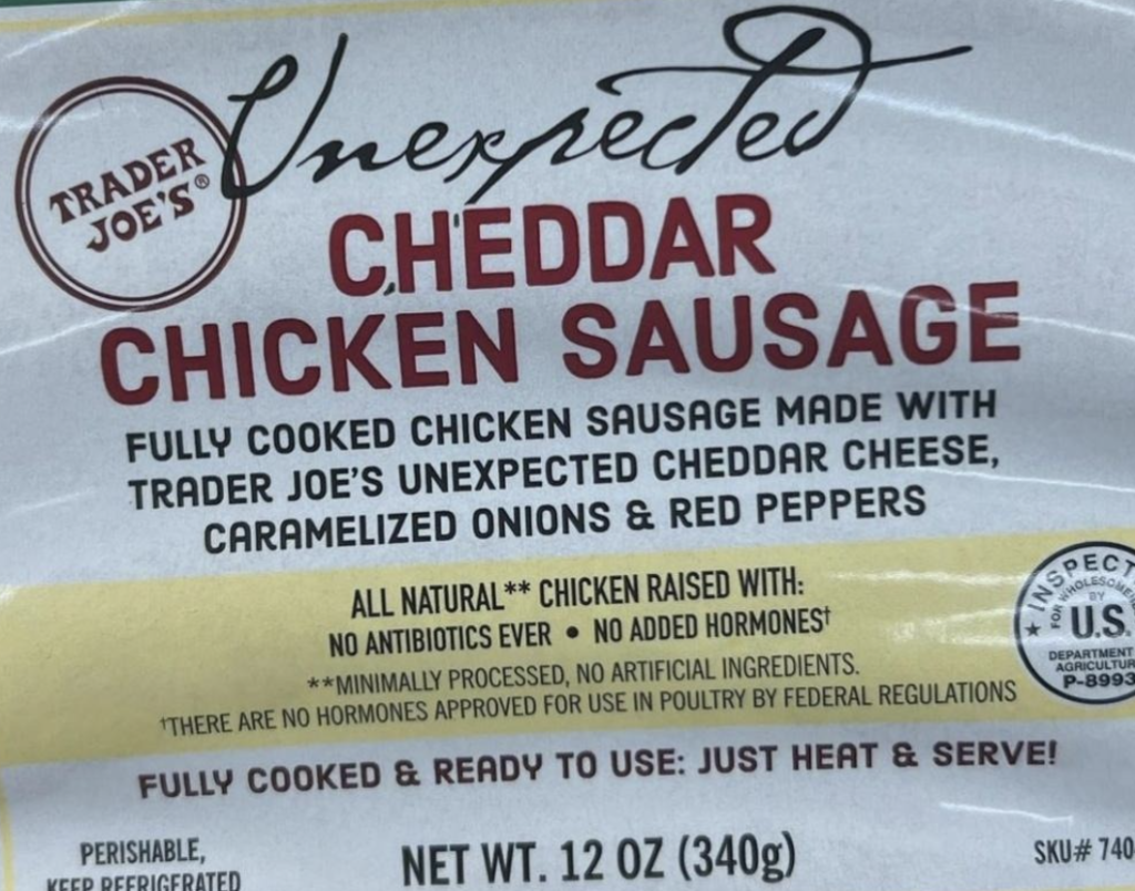 Trader Joe's Unexpected Cheddar Chicken Sausage Reviews Trader Joe's