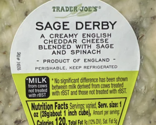 Trader Joe's Sage Derby Cheddar Cheese
