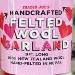 Trader Joe's Valentine's Day Handcrafted Felted Wool Garland