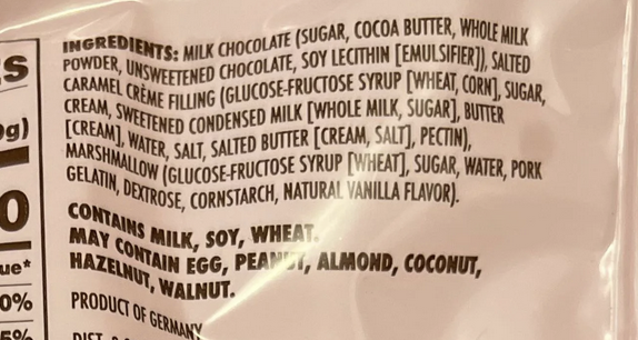 Hot Cocoa melts ingredients
