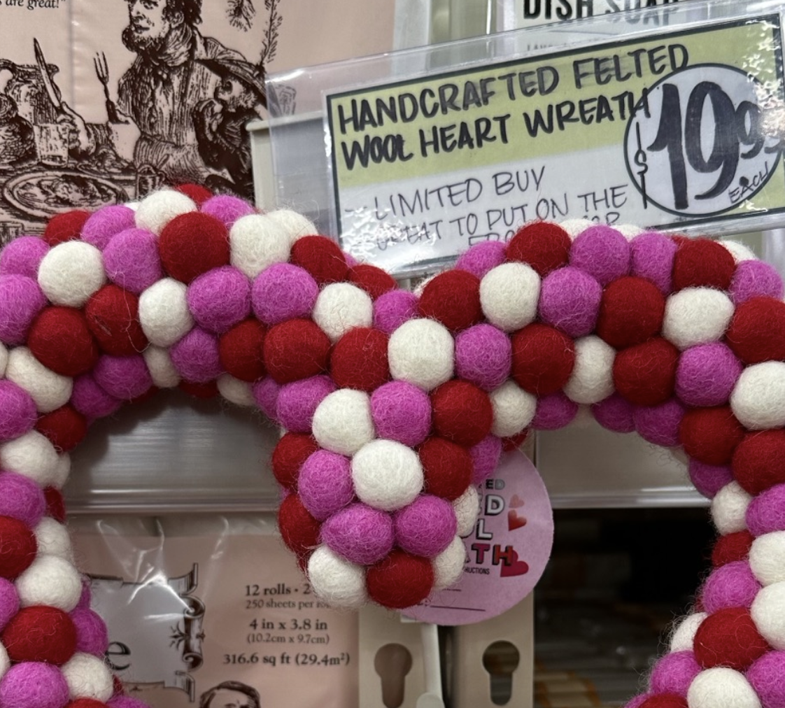 Trader Joe's Handcrafted Felted Wool Heart Wreath