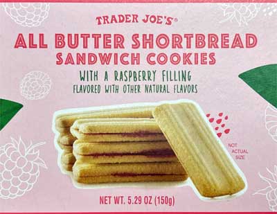 Trader Joe's All Butter Shortbread Sandwich Cookies with Raspberry Filling