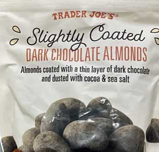 Trader Joe's Slightly Coated Dark Chocolate Almonds