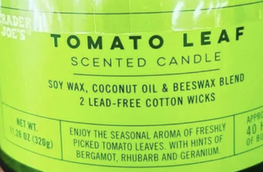 Trader Joe’s Tomato Leaf Scented Candle Reviews