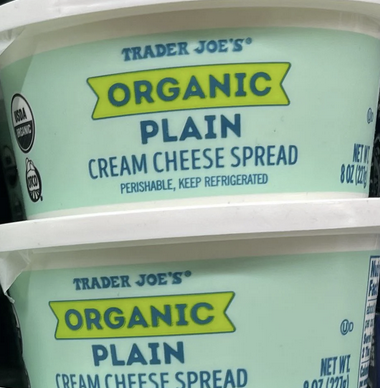 Trader Joe's Organic Plain Cream Cheese Spread