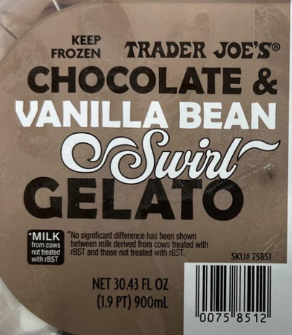 Trader Joe’s Chocolate & Vanilla Bean Swirl Gelato Reviews