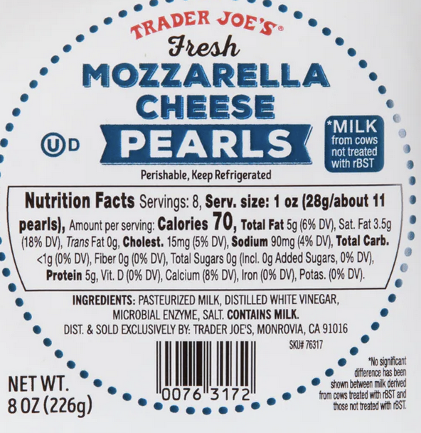 Trader Joe’s Fresh Mozzarella Cheese Pearls Reviews