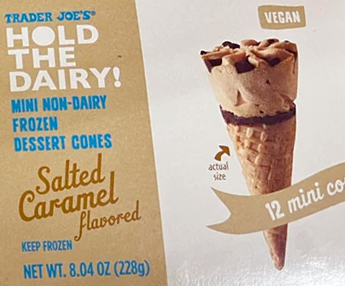 Trader Joe's Hold the Dairy Salted Caramel Ice Cream Cones