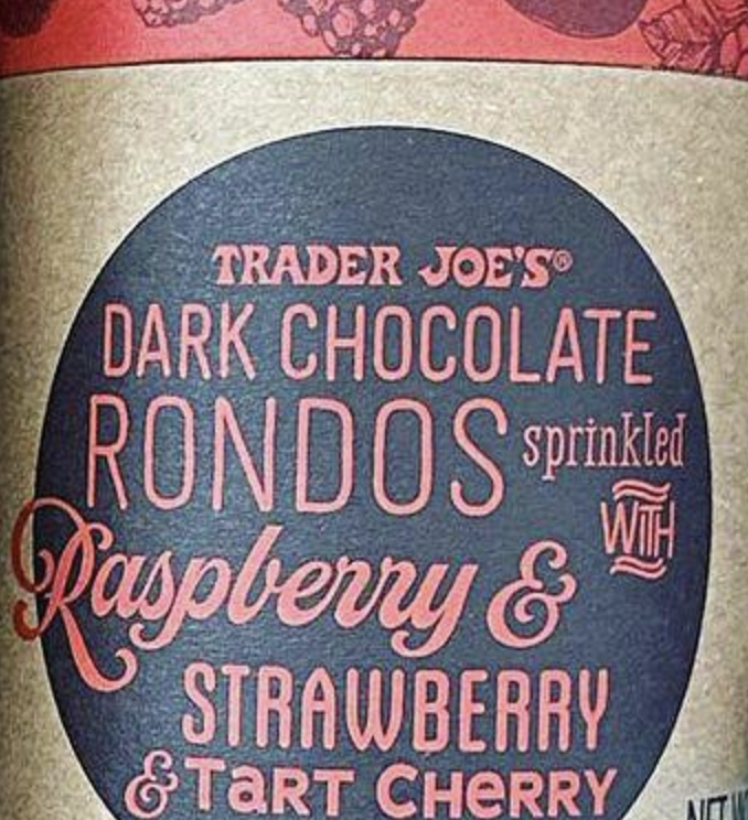 Trader Joe's Dark Chocolate Rondos with Raspberry, Strawberry, and Tart Cherry