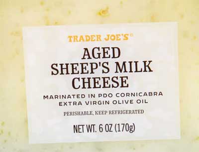 Trader Joe’s Aged Sheep’s Milk Cheese Marinated in EVOO Reviews